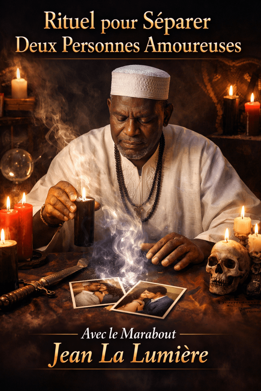 Rituel pour séparer deux personnes amoureuses par le marabout sérieux Jean La Lumière, magie de séparation puissante